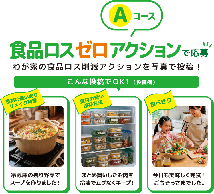 [Aコース]食品ロスゼロアクションで応募